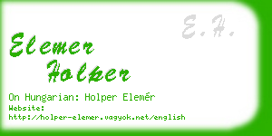 elemer holper business card