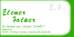 elemer holper business card